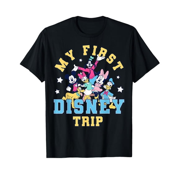 Colorful Cartoon Characters Theme Park T-Shirt for Fun Adventures