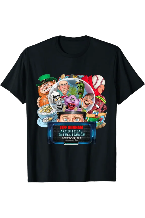 Colorful Cartoon Design Jeff Dunham Boston, MA (2026) T-Shirt for Fun and Comfort