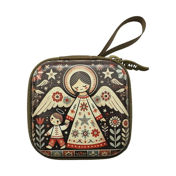 Colorful Cartoon Design Square Wallet Wear Resistant Lightweight Coin Pouches Secure Zippers Pocket For Small Items Storage And Travel