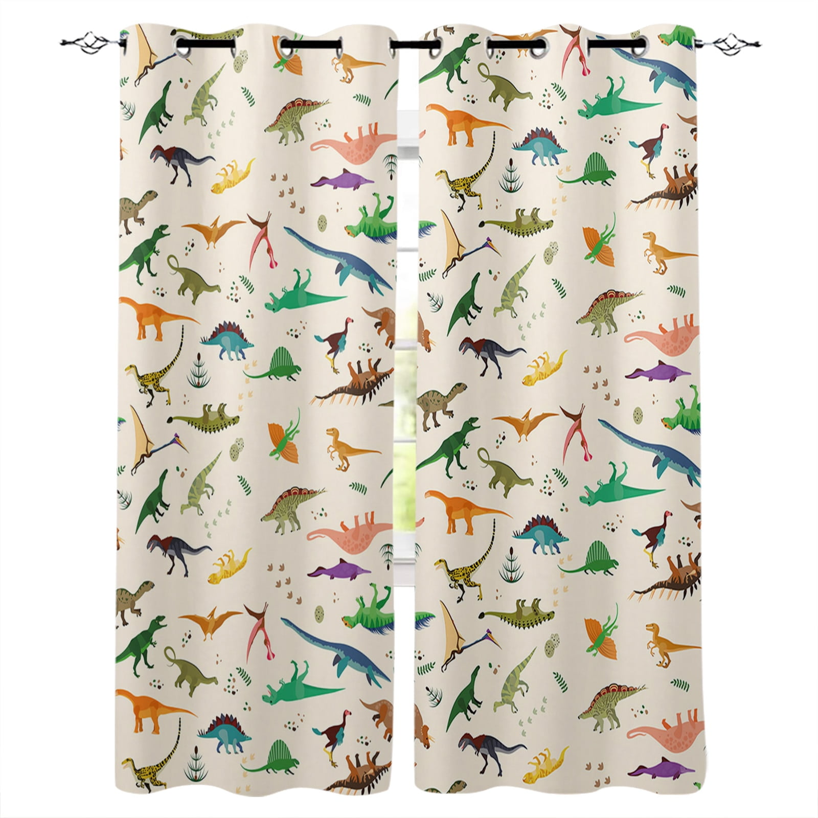Cartoon Adroable Dinosaur Curtains for Children's Bedroom Living Room