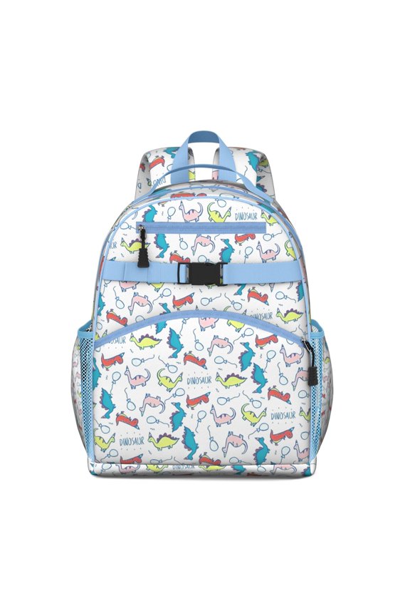 Colorful Cartoon Dinosaurs Balloons Pattern Backpack for School,Cute School Bag,Schoolbag with Adjustable Shoulder Straps & Padded Back,15.25"x11.5"x5.25"