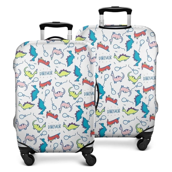 Colorful Cartoon Dinosaurs Balloons Pattern Luggage Cover Fashion Suitcase Cover Baggage Covers Fit 25-28 Inch Luggage (Go Travel)