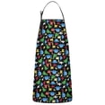 thumbnail image 1 of Colorful Cartoon Dinosaurs with ColorBlocks Apron-Garden Aprons for Women with Pockets-Cotton Linen Waterproof Kitchen Cooking Gardening Aprons Adjustable for Kitchen,Cooking,BBQ and Salon 33x27 Inch, 1 of 7
