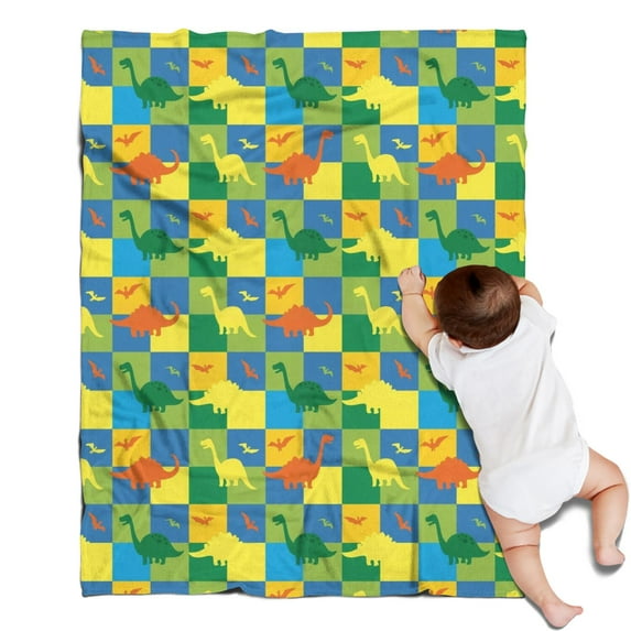Colorful Cartoon Dinosaurs FlyingReptiles Pattern Blanket,Comfortable Soft Lamb Wool Throw Blanket,All Season,Warm Lightweight Blankets for Sofa Bed Couch Living Room Chair,30"x40"