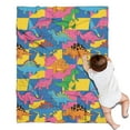 thumbnail image 1 of Colorful Cartoon Dinosaurs Geometric Pattern Blanket,Comfortable Soft Lamb Wool Throw Blanket,All Season,Warm Lightweight Blankets for Sofa Bed Couch Living Room Chair,30"x40", 1 of 4
