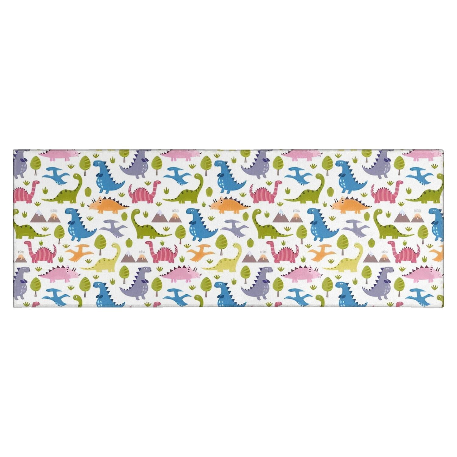 Colorful Cartoon Dinosaurs Landscape Pattern Kitchen Rug Mat,Kitchen ...