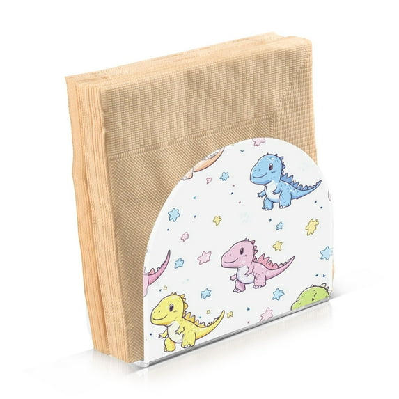 Colorful Cartoon Dinosaurs Napkin Holders for Tables Napkin Stand Paper Holder Organizer Tabletop Tissue Box Dispenser