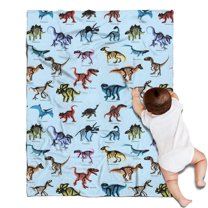 Colorful Cartoon Dinosaurs Pattern Blanket,Comfortable Soft Lamb Wool Throw Blanket,All Season,Warm Lightweight Blankets for Sofa Bed Couch Living Room Chair,30"x40"