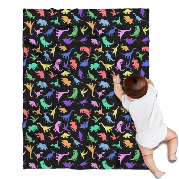 Colorful Cartoon Dinosaurs RainbowColors Pattern Blanket,Comfortable Soft Lamb Wool Throw Blanket,All Season,Warm Lightweight Blankets for Sofa Bed Couch Living Room Chair,30"x40"