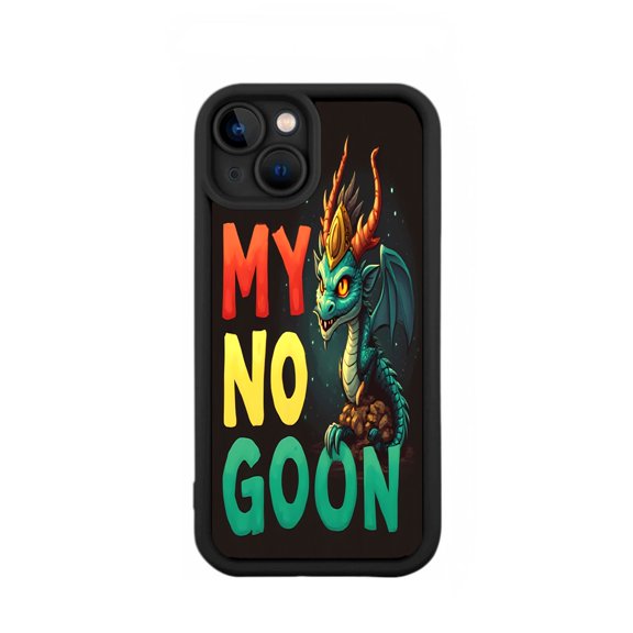 Colorful Cartoon Dragon iPhone 15 Case - Lightweight Yellowing Resistant Fierce Design with Vibrant Text