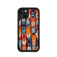 thumbnail image 1 of Colorful Cartoon Foxes & Cats iPhone 15 Case - Lightweight Yellowing Resistant Fun Design with Cheerful Expressions, 1 of 6