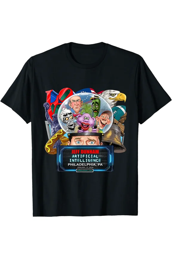 Colorful Cartoon Graphic T-Shirt for Jeff Dunham Philadelphia PA Comedy Fans