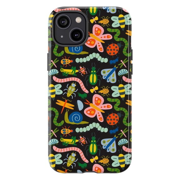 Colorful Cartoon Insects Phone Case, Vibrant Bug and Worm Pattern iPhone Cover, Fun Nature Design for iPhone 17 16 15 14 13 12 11 Plus Pro Max Mini