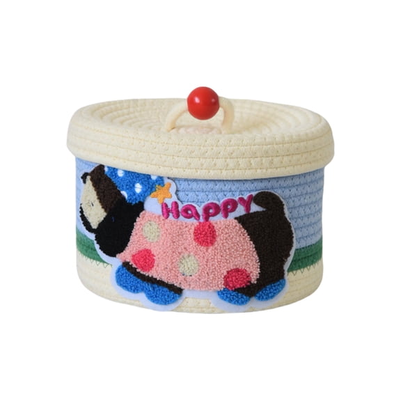 Colorful Cartoon Organizers Bin For Children Portable Storage Container With Smooth Cotton Fabric Classroom Home Use