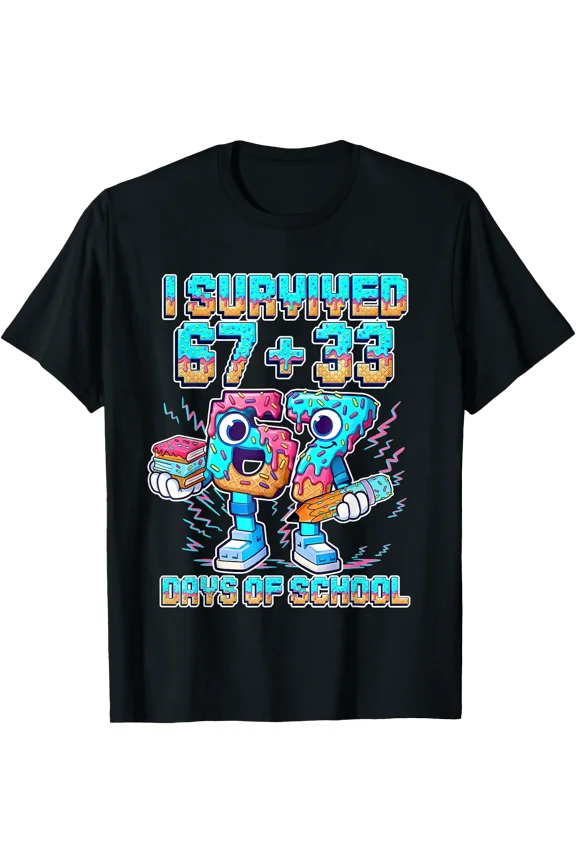 Colorful Cartoon Pastries Meme T-Shirt for Fun School Days Celebration