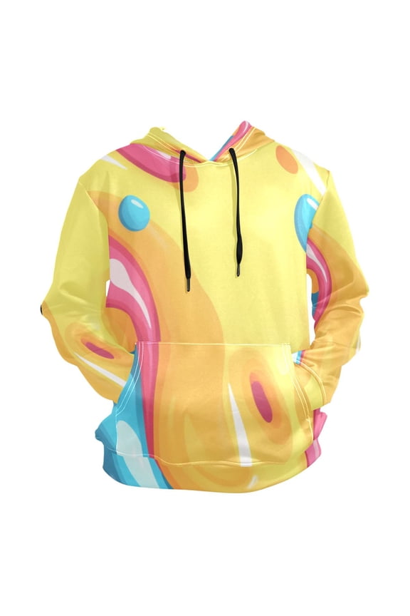 Colorful Cartoon Pigment Men’s Hoodies Sweatshirt Fleece Jackets Long Sleeve Sweatshirts