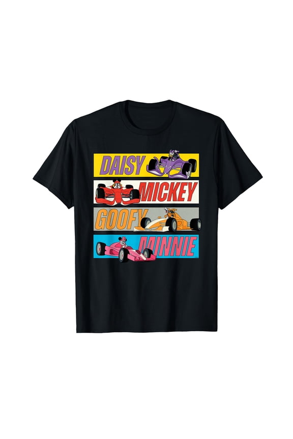 Colorful Cartoon Racing Drivers T-Shirt for Fun and Playful Style