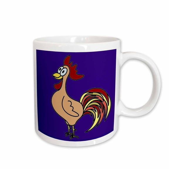 3drose, Colorful Cartoon Rooster, 11oz Mug