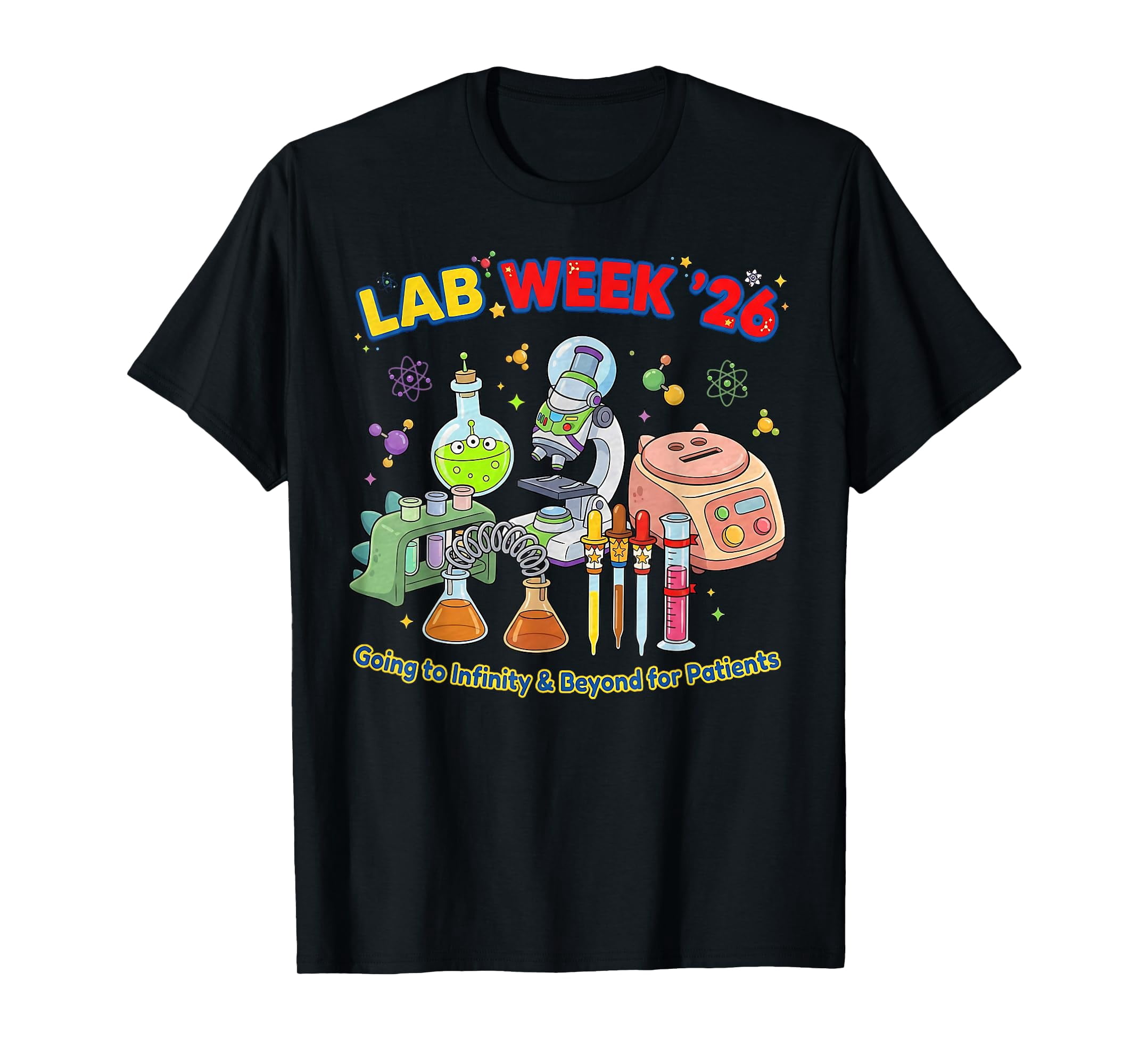 Colorful Cartoon Scientist Lab Week 2026 T-Shirt - Going to Infinity ...