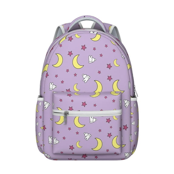 Colorful Cartoon Students Backpack Fun Graffiti Style with Moon, Stars, and Space Theme, Durable and Comfortable for Students’s School and Outdoor Use