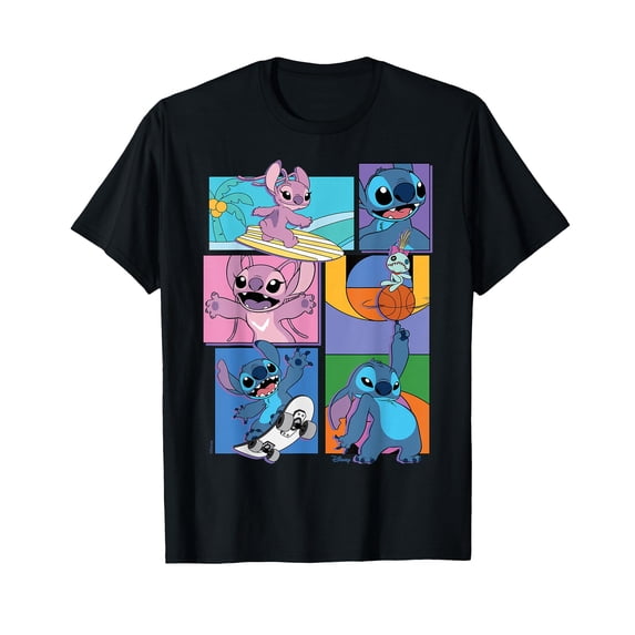 Colorful Cartoon Surfboard T-Shirt Featuring Playful Characters for Fun Casual Wear