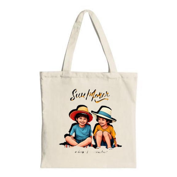 Colorful Cartoon Tote Bag - " Sunny Side Up " Design with Kiki Perfect for Shopping Travel & Parties