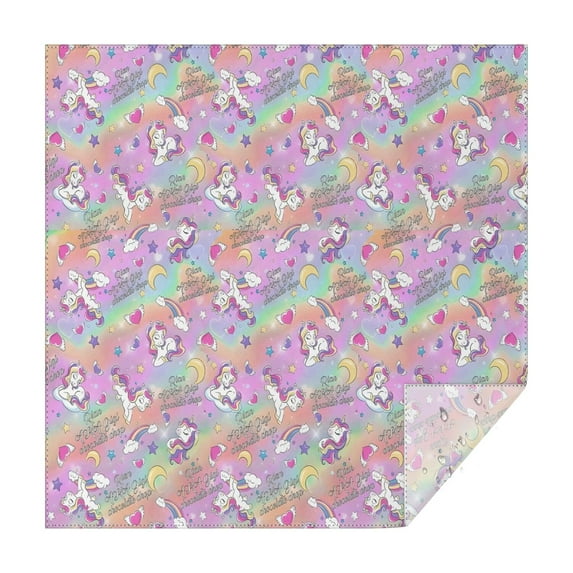 Colorful Cartoon Unicorn Pattern Square Tablecloth,Waterproof Square Table Cover,Wipeable Spillproof Washable Table Cover for Home Kitchen Party Decor 42"X42"(107x107cm)