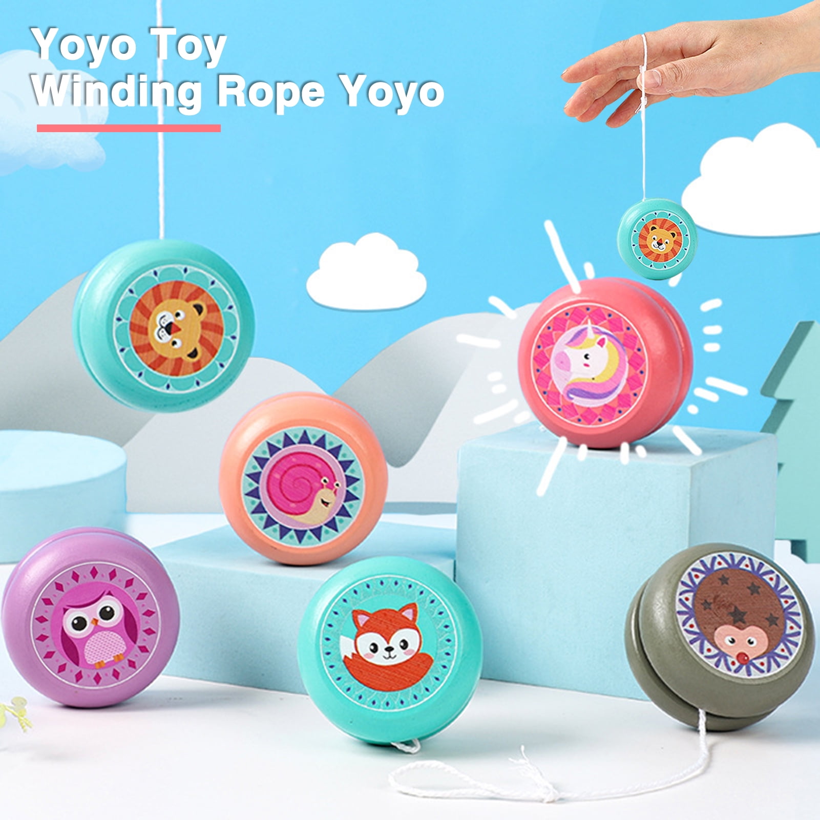 Colorful Cartoon Yoyo Toy for Kids Responsive Ball, Auto Return