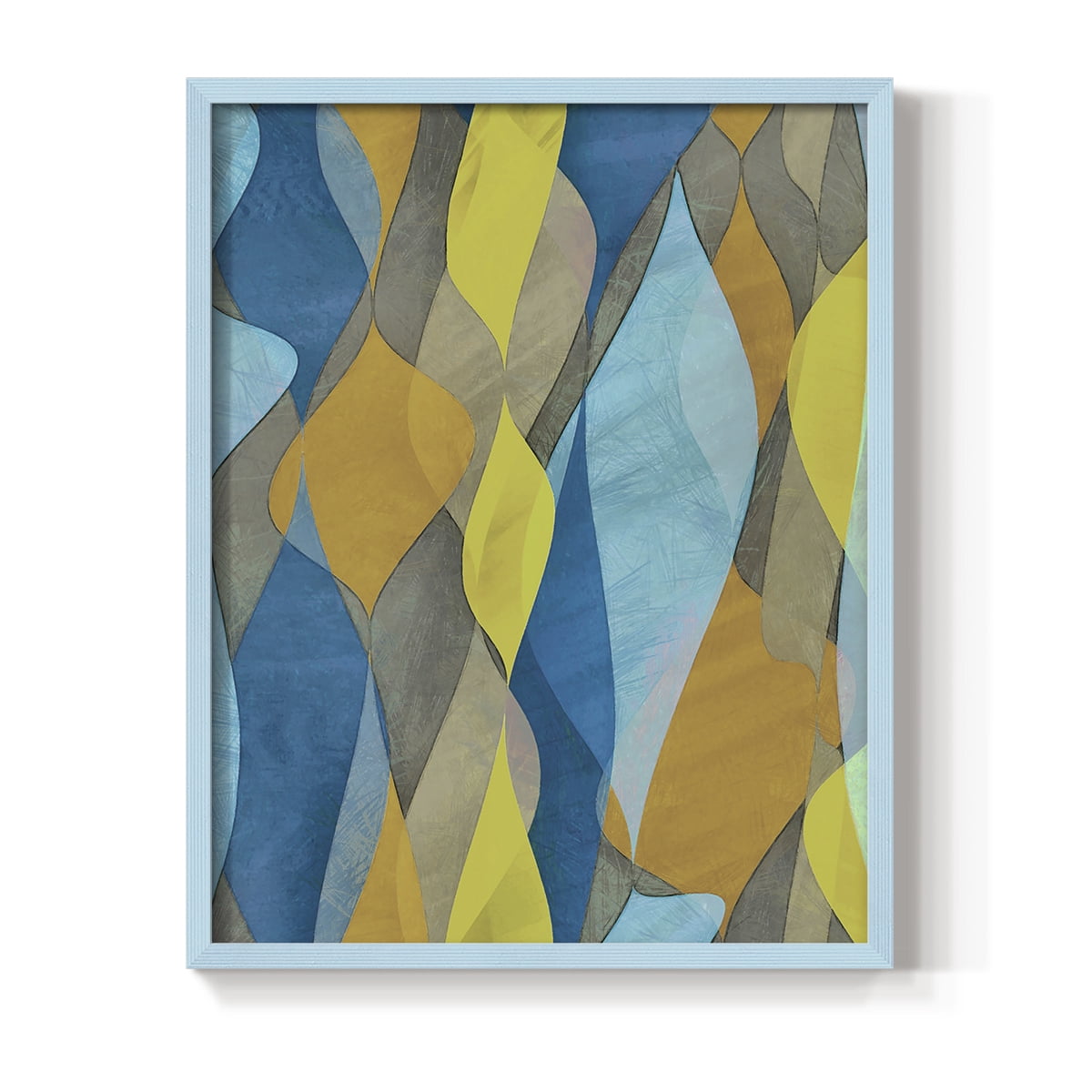 Colorful Cascade I Framed Print in Blue Solid Wood Framed Print No Nail Hanging