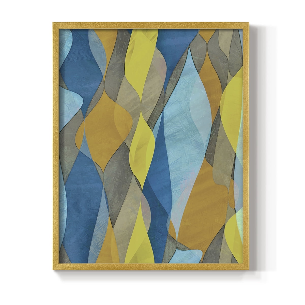 Colorful Cascade I Framed Print in Gold Solid Wood Framed Print No Nail Hanging