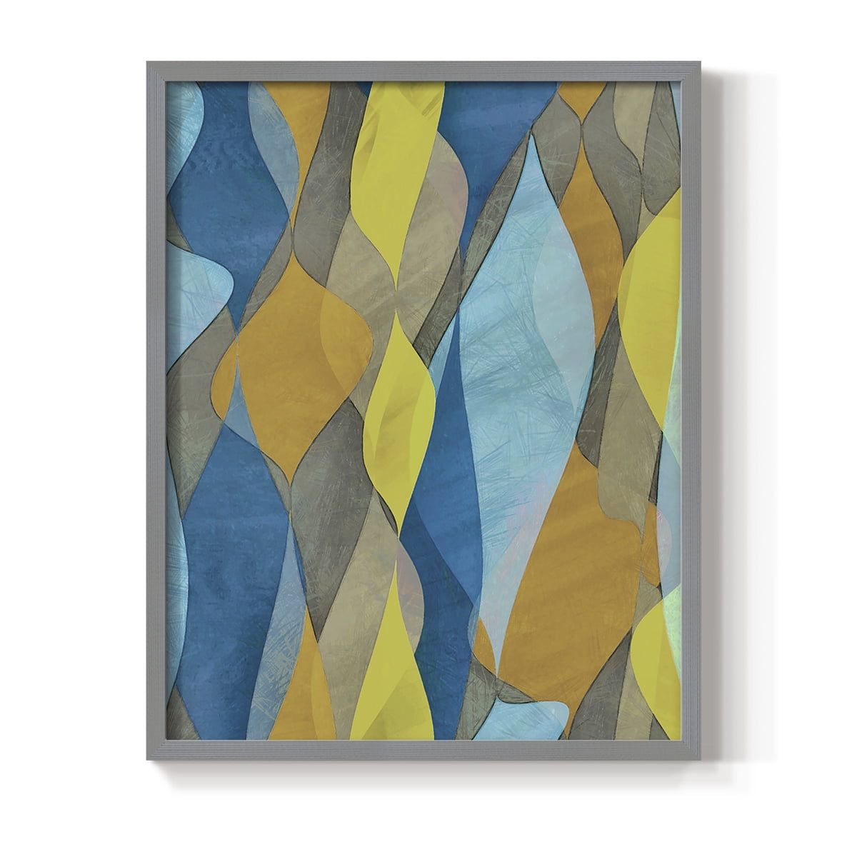 Colorful Cascade I Framed Print in Gray Solid Wood Framed Print No Nail Hanging