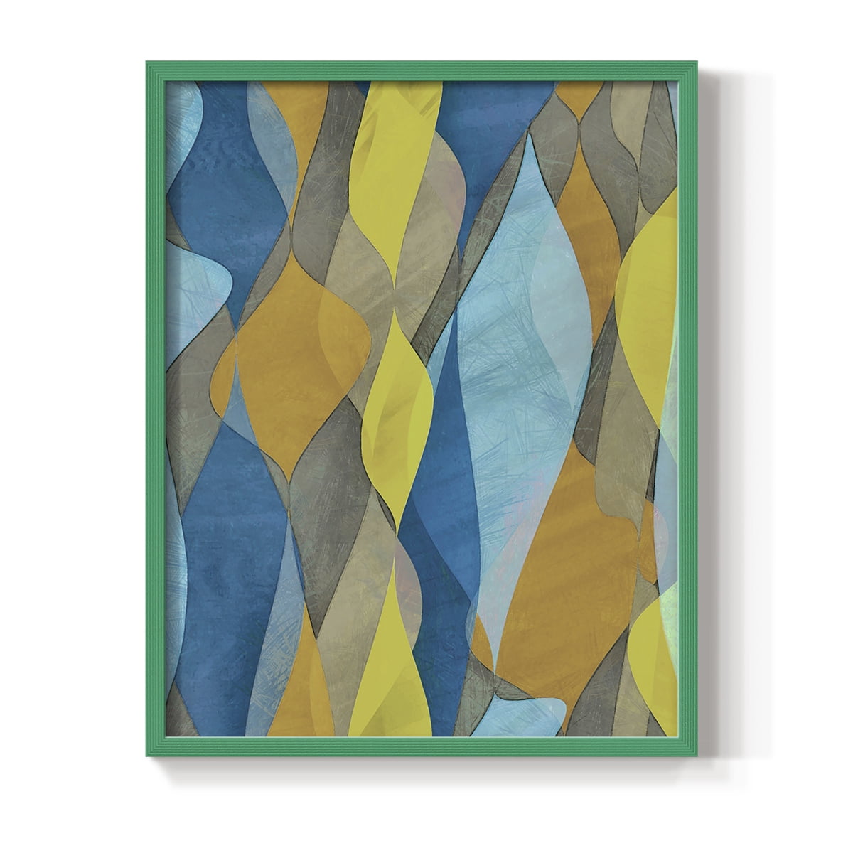 Colorful Cascade I Framed Print in Green Solid Wood Framed Print No Nail Hanging
