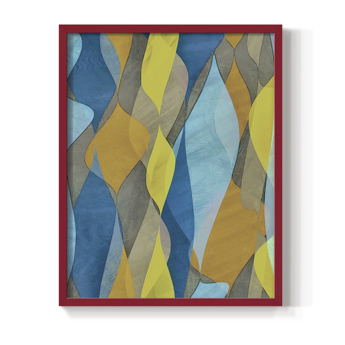 Colorful Cascade I Framed Print in Red Solid Wood Framed Print No Nail Hanging