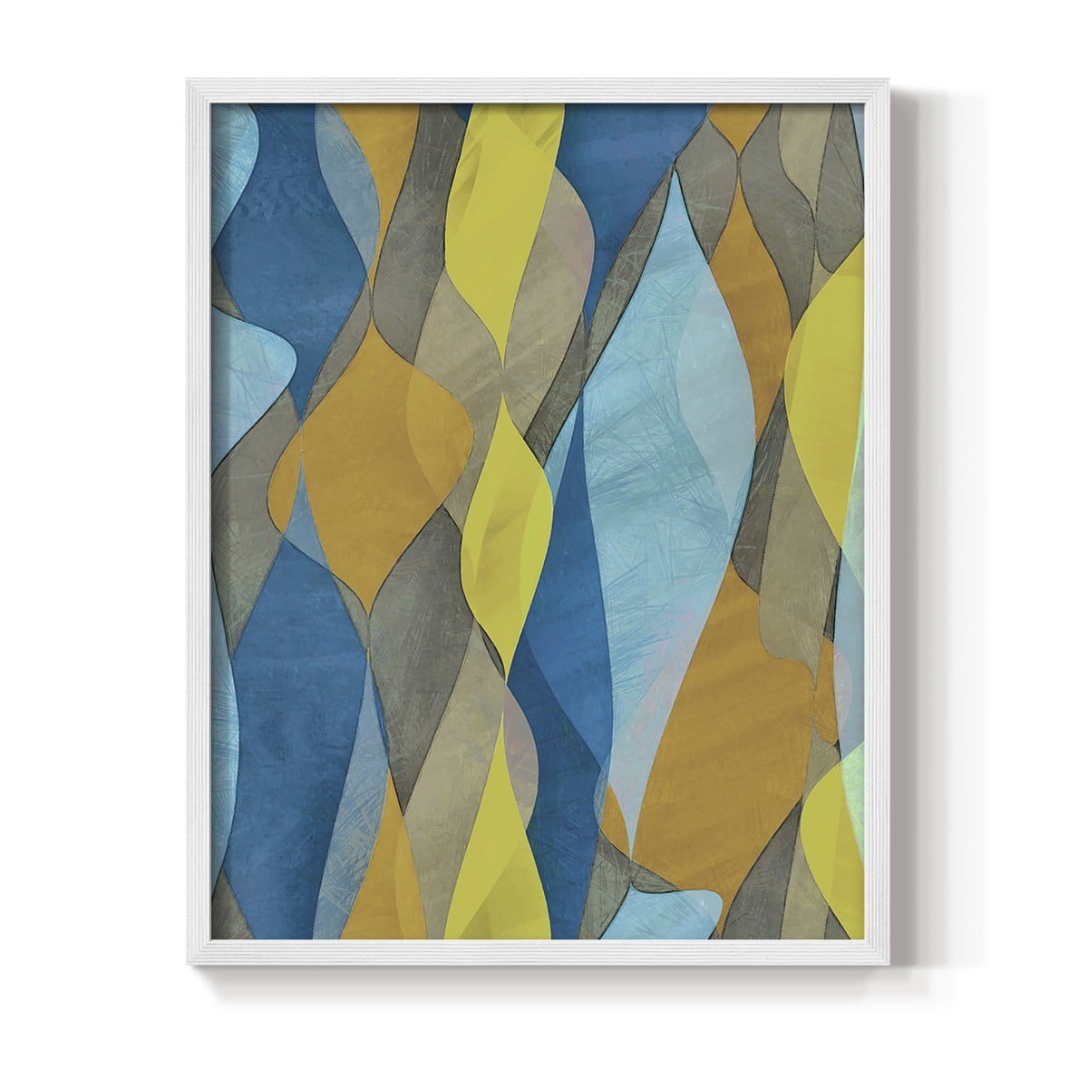 Colorful Cascade I Framed Print in White Solid Wood Framed Print No Nail Hanging