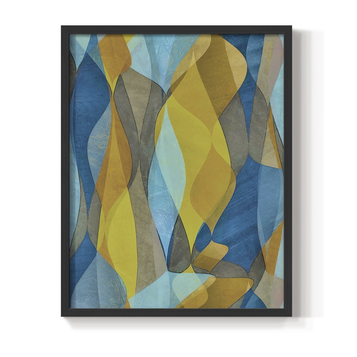 Colorful Cascade II Framed Print in Black Solid Wood Framed Print No Nail Hanging