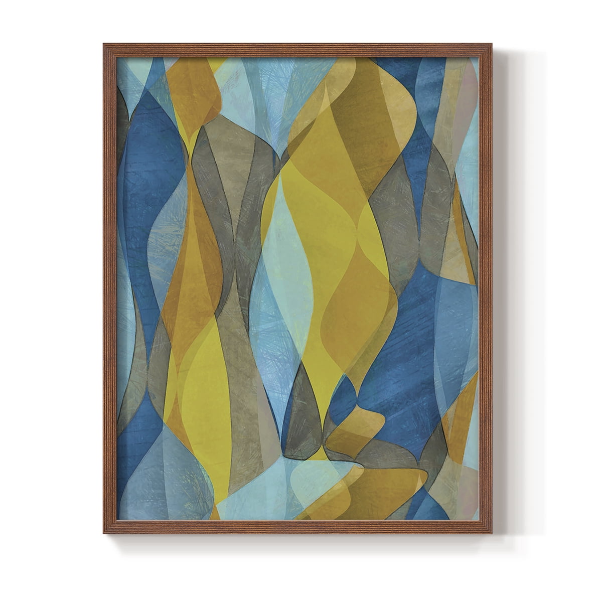 Colorful Cascade II Framed Print in Brown Solid Wood Framed Print No Nail Hanging