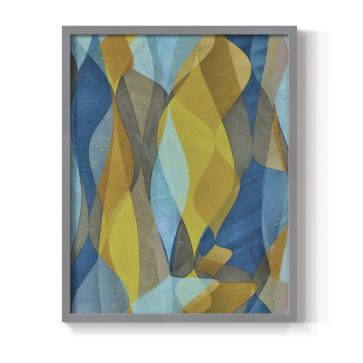 Colorful Cascade II Framed Print in Gray Solid Wood Framed Print No Nail Hanging