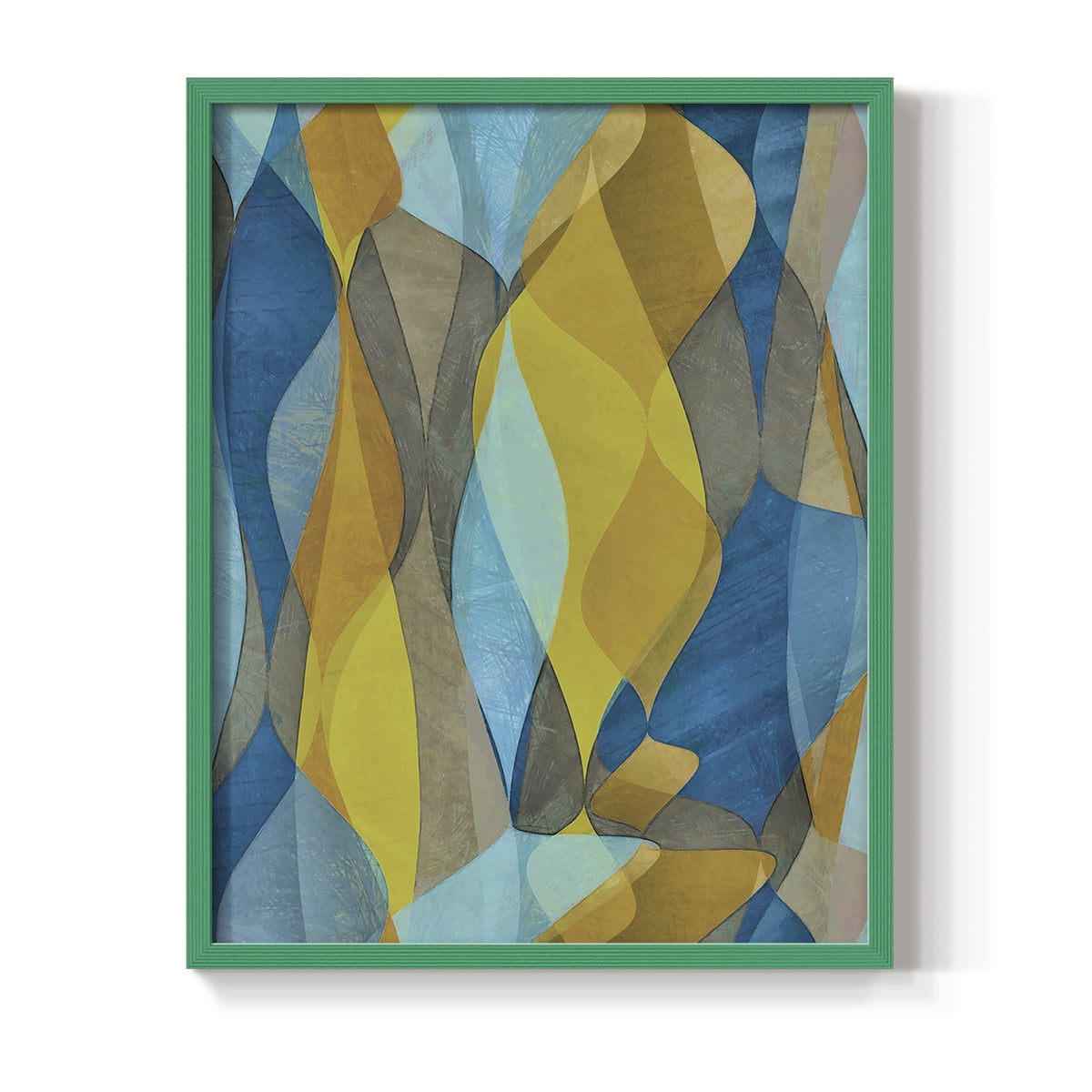 Colorful Cascade II Framed Print in Green Solid Wood Framed Print No Nail Hanging