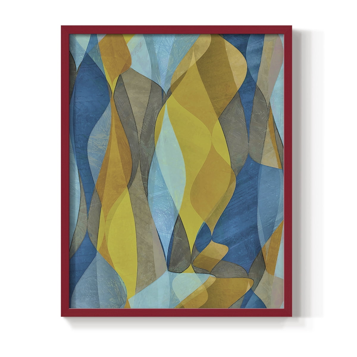 Colorful Cascade II Framed Print in Red Solid Wood Framed Print No Nail Hanging