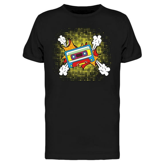 Colorful Cassette Pop Art T-Shirt Men -Image by Shutterstock, Male Large
