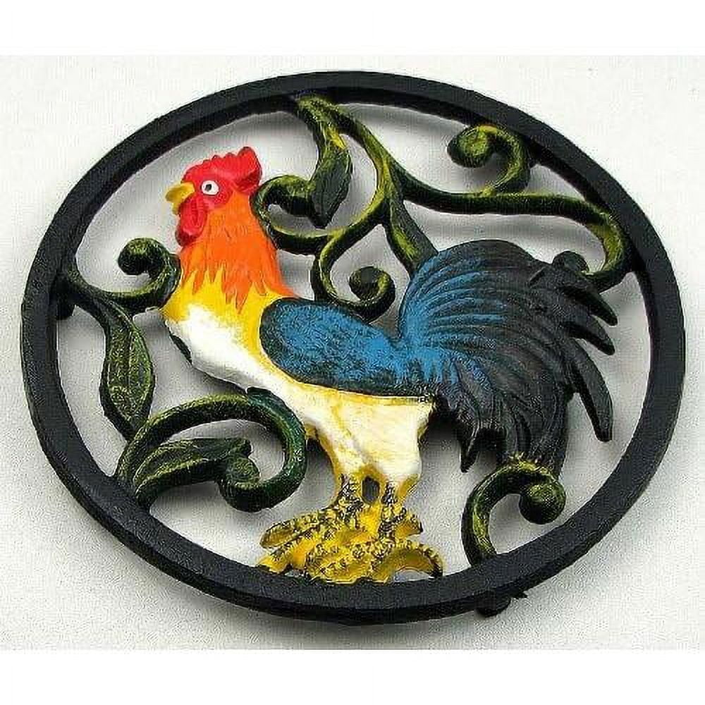 Colorful Cast Iron Rooster Trivet - Walmart.com