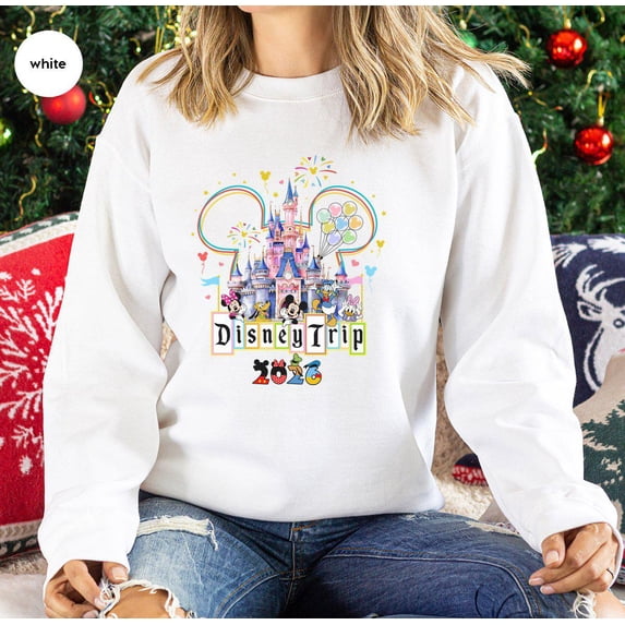 Colorful Castle Graphic Sweatshirt for Magical Adventure Family Reunion Fun
