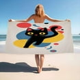 thumbnail image 1 of Colorful Cat Art Print Beach Towel Soft Microfiber Bath Towel Quick Dry Sport Spa Pool Towels, 1 of 4