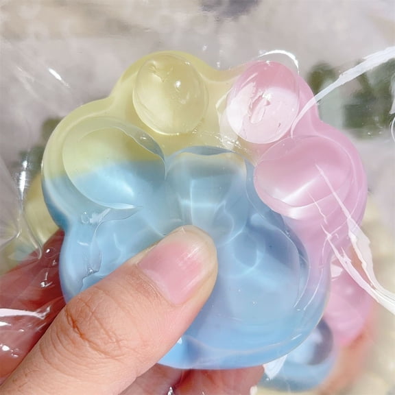 Colorful Cat Claw Bubble Fidget, Rainbow Popper Pad for Sensory Stimulation & Focus Push Bubble Sensory Mat, Desktop Stress Relief Tool