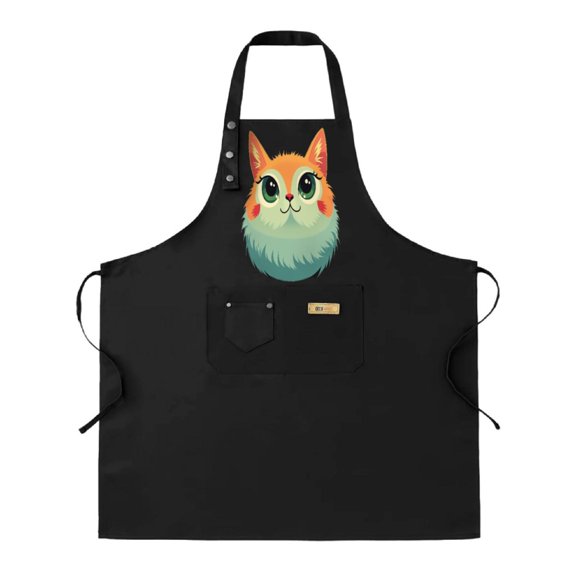 Colorful Cat Design Adjustable Bib Apron 2 Pack - Fun Cooking Apron with 2 Pockets for Men & Women Perfect for Chefs