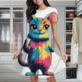 thumbnail image 1 of Colorful Cat Holding Mouse Women's Classic Swing Skater Dress Casual Work Party Cocktail Dresses, 1 of 6
