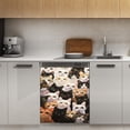 thumbnail image 1 of Colorful Cat Pattern Dishwasher Magnet Cover Decorative Sticker for Home Cabinet Kitchen 23" x26", 1 of 5