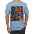 thumbnail image 1 of Colorful Cat Portrait | Cat Lover Owner | Dean Russo Art Animal Lover Men's T-Shirt, Light Blue, XL, 1 of 5