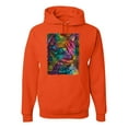 thumbnail image 1 of Colorful Cat Portrait | Cat Lover Owner | Dean Russo Art Animal Lover Unisex Hoodie Sweatshirt, Orange, XL, 1 of 5