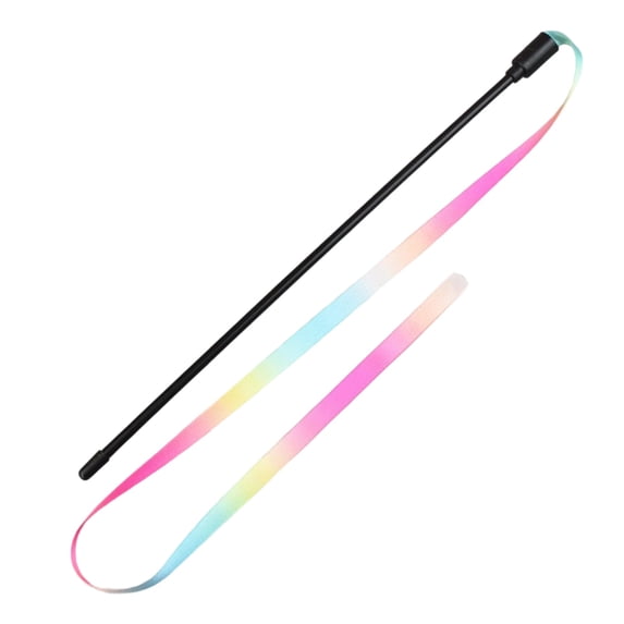Colorful Cat Teaser Wand, Double-Sided Rainbow Ribbon Toy for Interactive Play, Long Cat Teaser String, Pet Exercise Toy